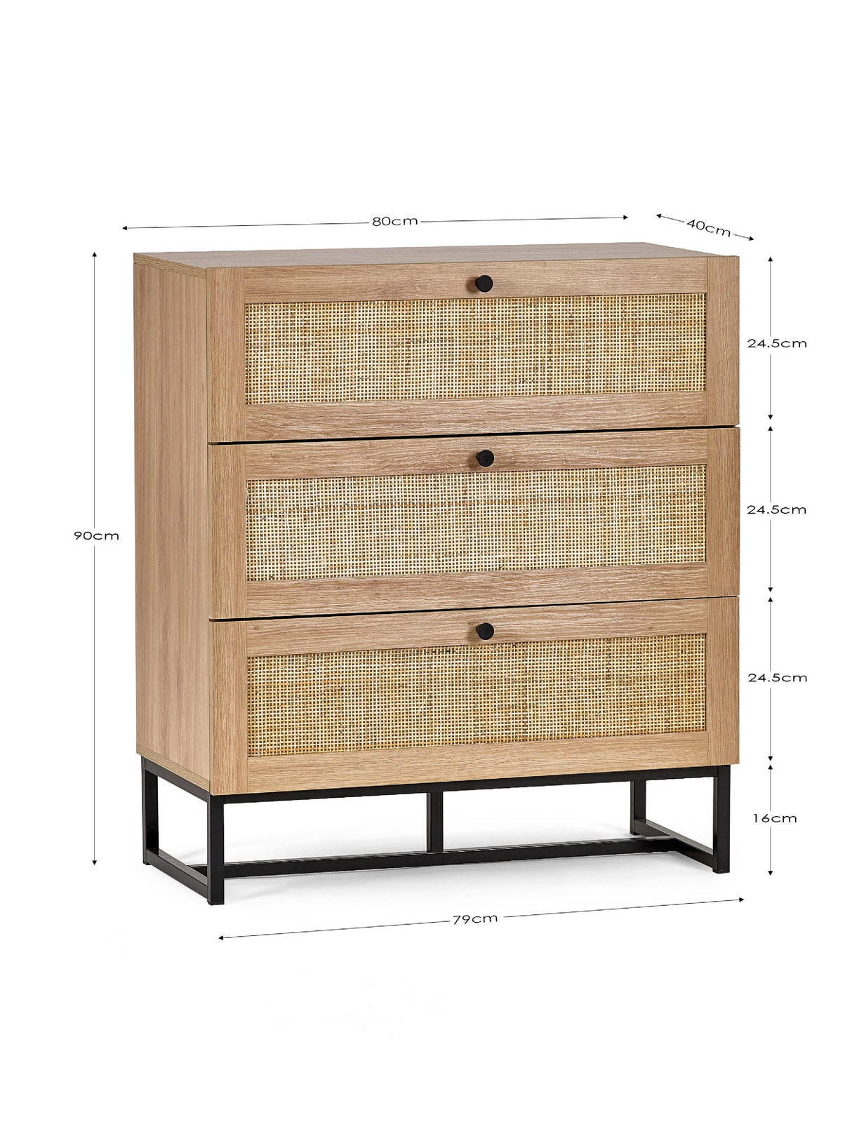 Padstow Rattan 3 Drawer Chest