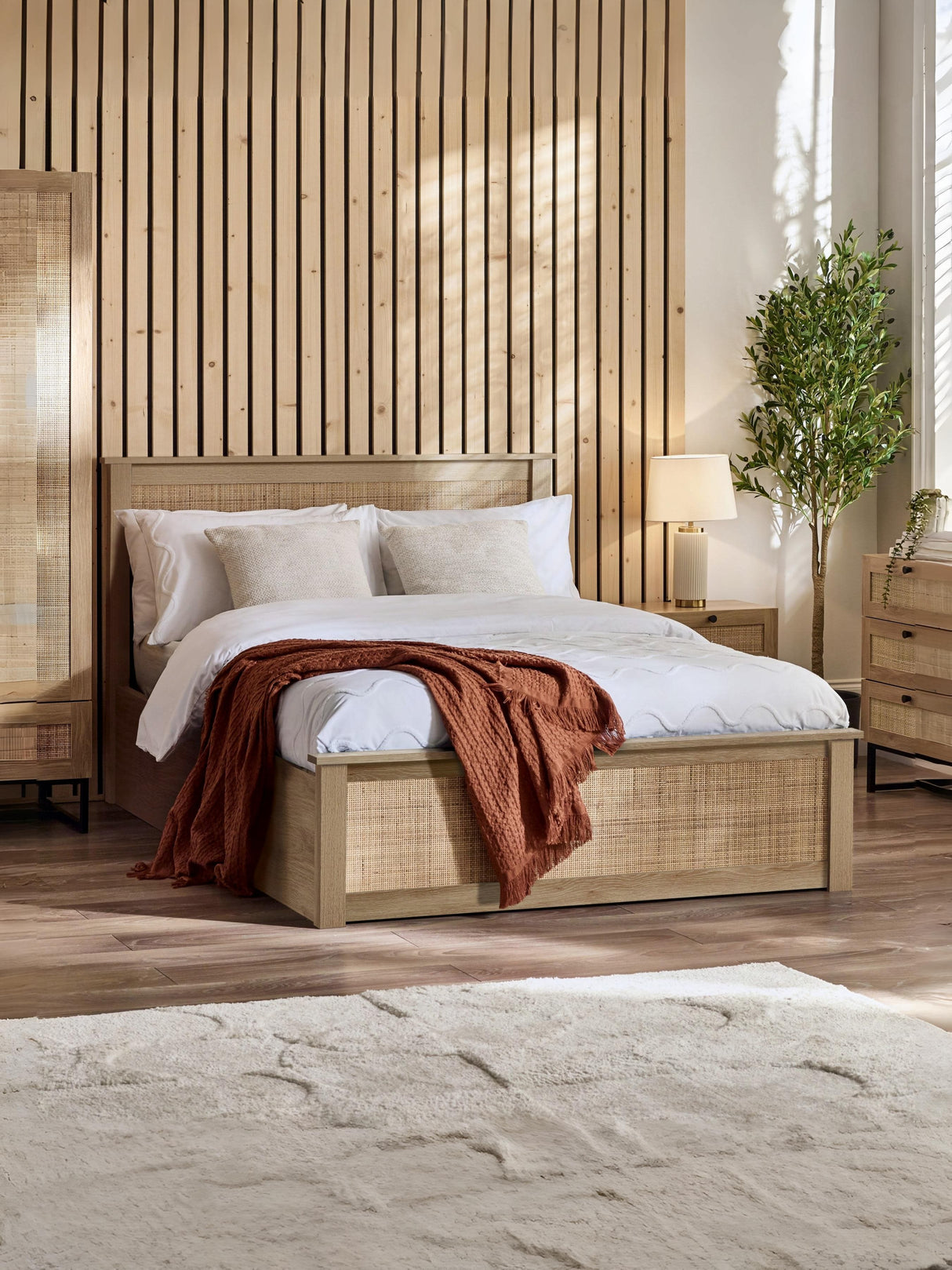 Padstow Rattan Ottoman Storage Bed
