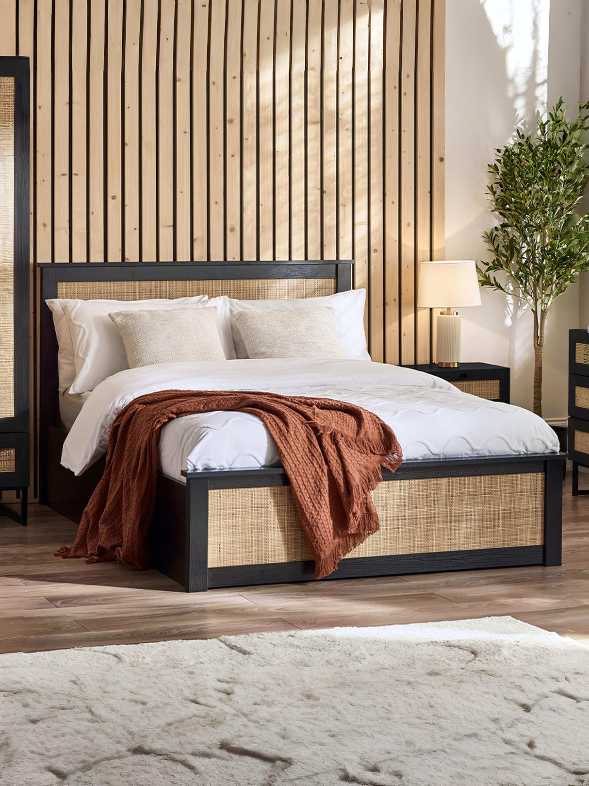 Padstow Rattan Ottoman Storage Bed