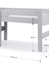 Pluto Convertible Mid Sleeper Bed