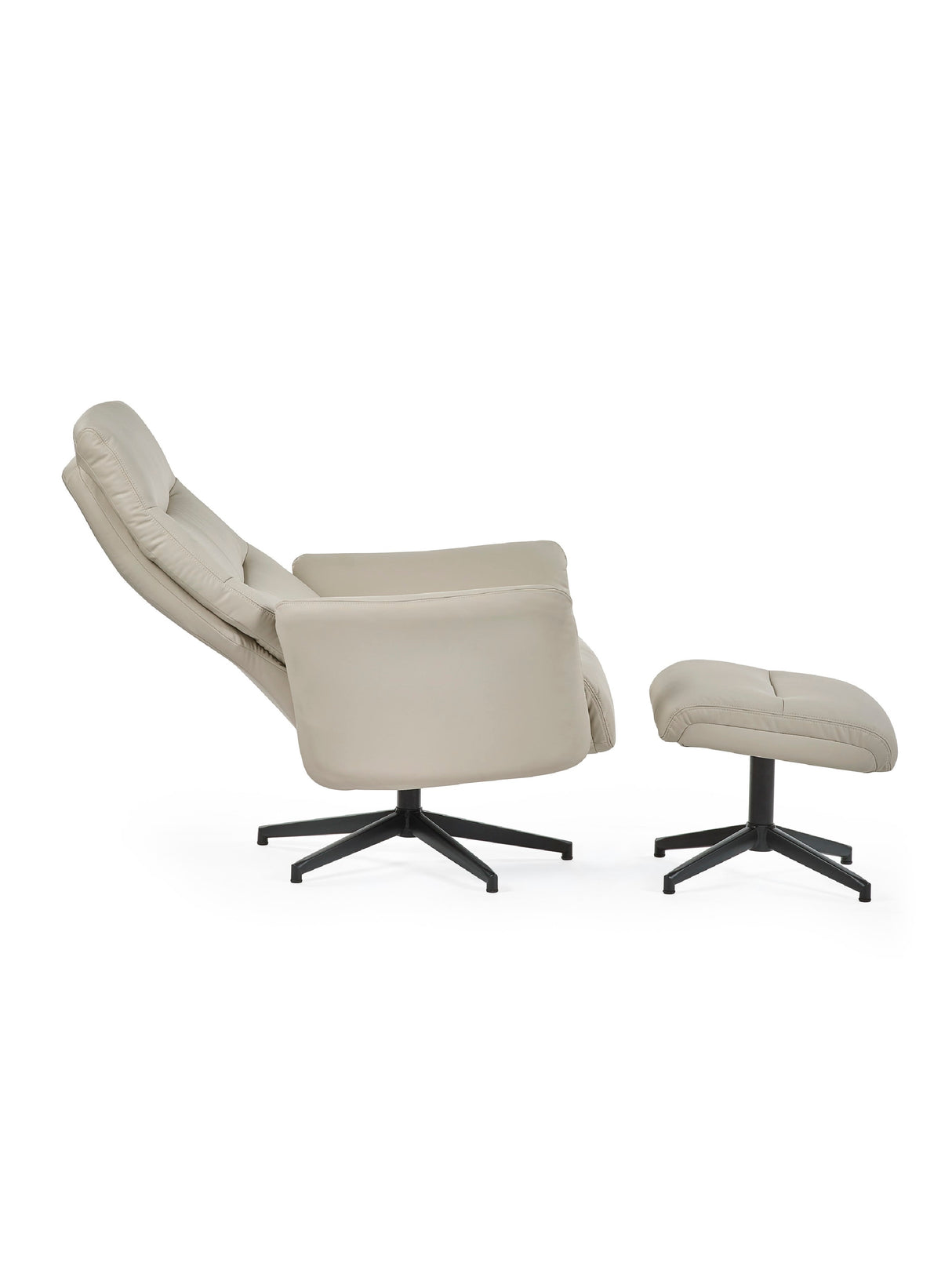 Priya Upholstered Swivel Recliner Chair and Footstool