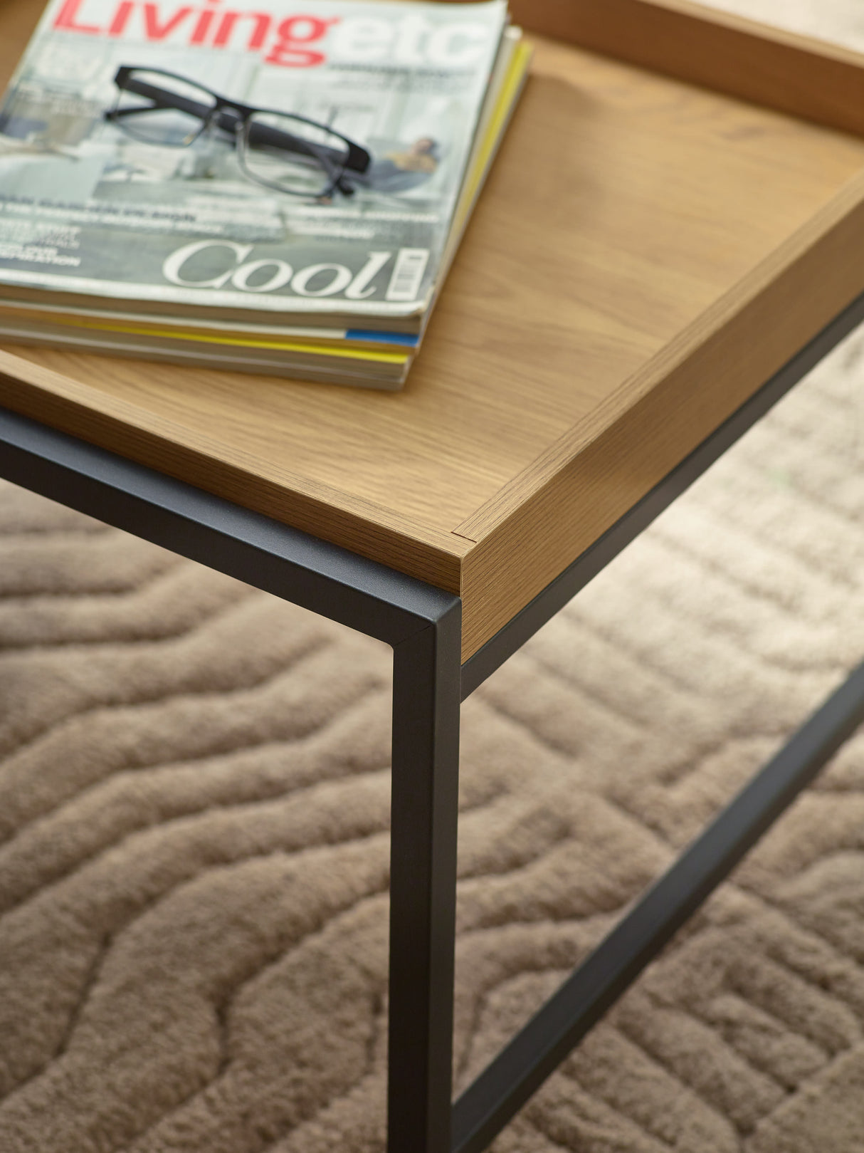 Reuben Rectangular Coffee Table with Reversible Tray Tops