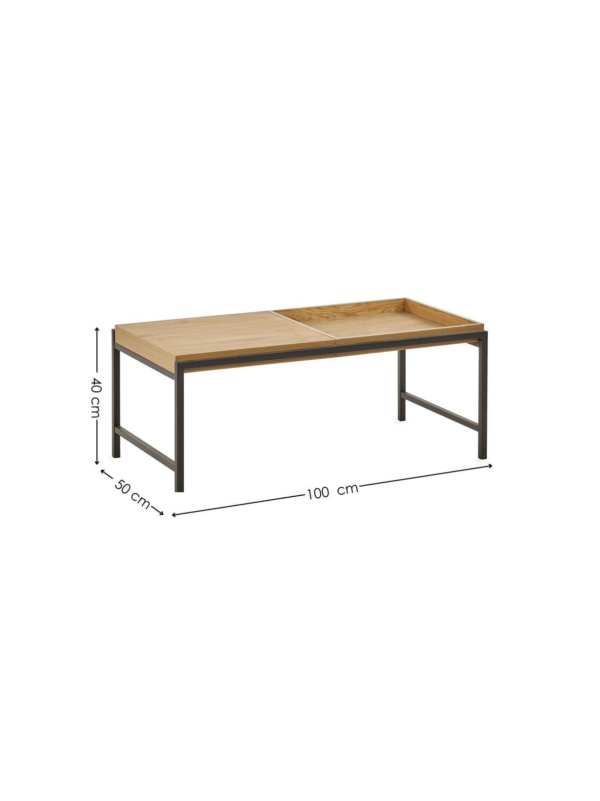 Reuben Rectangular Coffee Table with Reversible Tray Tops