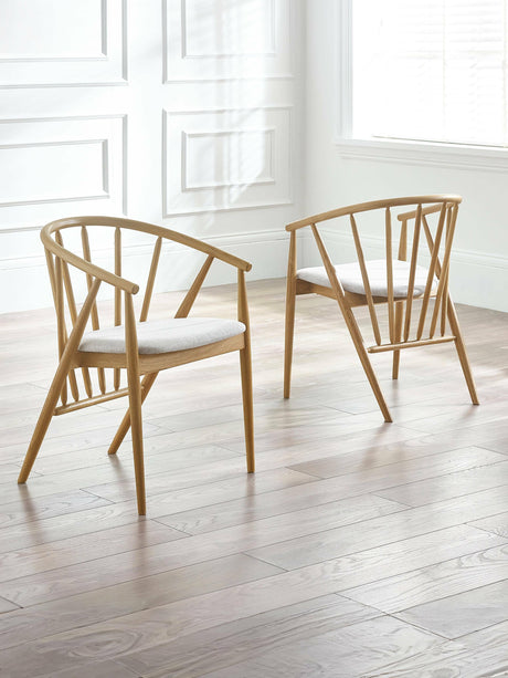 Rory Curved Spindle Back Upholstered Dining Chair