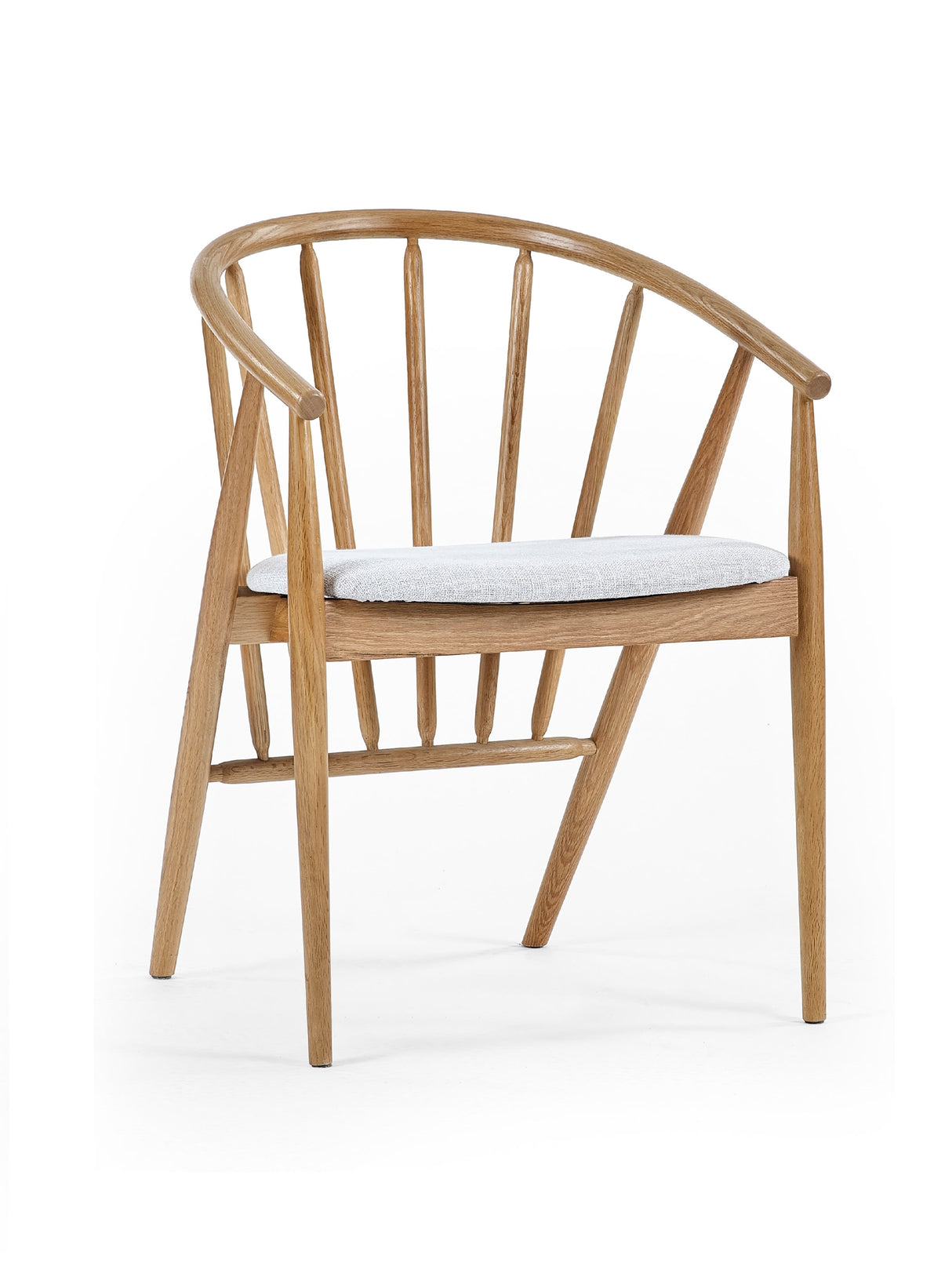 Rory Curved Spindle Back Upholstered Dining Chair