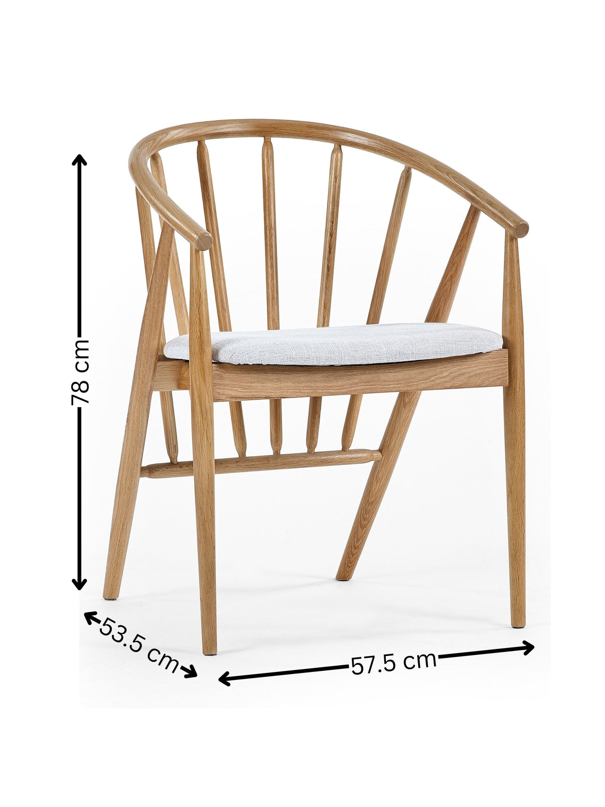 Rory Curved Spindle Back Upholstered Dining Chair