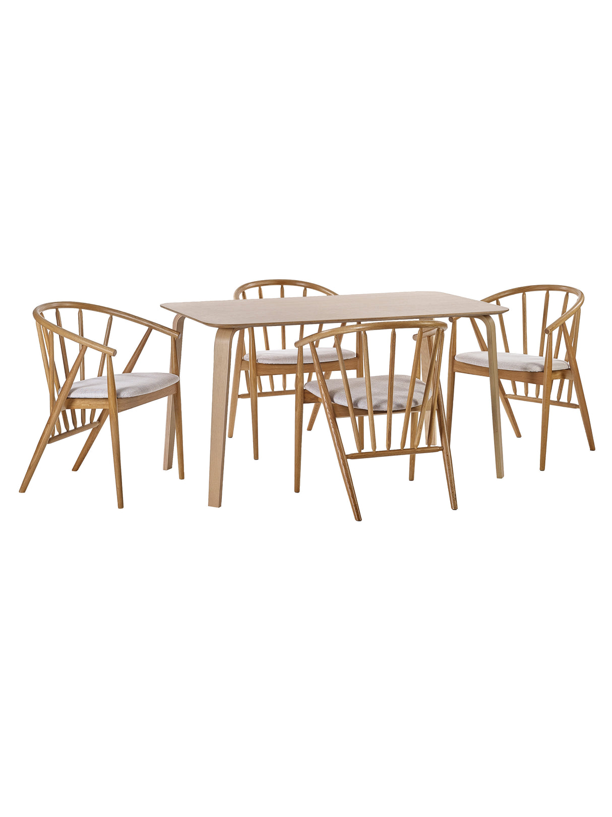 Rory Curved Spindle Back Upholstered Dining Chair