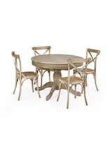 Satie Cross Back Dining Chair with Rattan Seat (Set of 2)