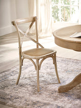 Satie Cross Back Dining Chair with Rattan Seat (Set of 2)