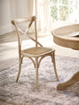 Satie Cross Back Dining Chair with Rattan Seat (Set of 2)