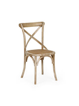 Satie Cross Back Dining Chair with Rattan Seat (Set of 2)