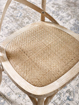 Satie Cross Back Dining Chair with Rattan Seat (Set of 2)