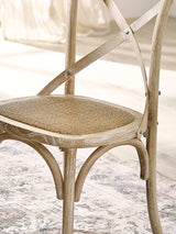 Satie Cross Back Dining Chair with Rattan Seat (Set of 2)