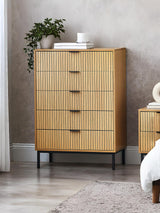 Sia Fluted 5 Drawer Chest