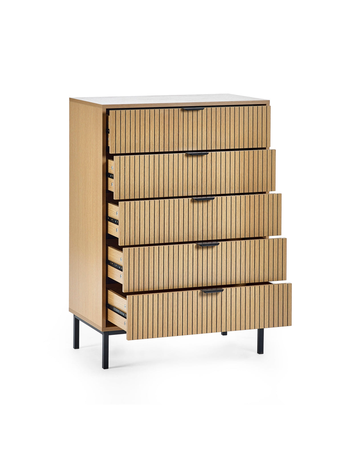 Sia Fluted 5 Drawer Chest