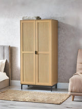 Sia Fluted 2 Door Wardrobe with Shelf