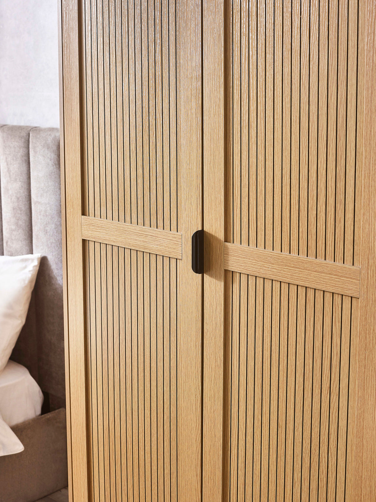 Sia Fluted 2 Door Wardrobe with Shelf