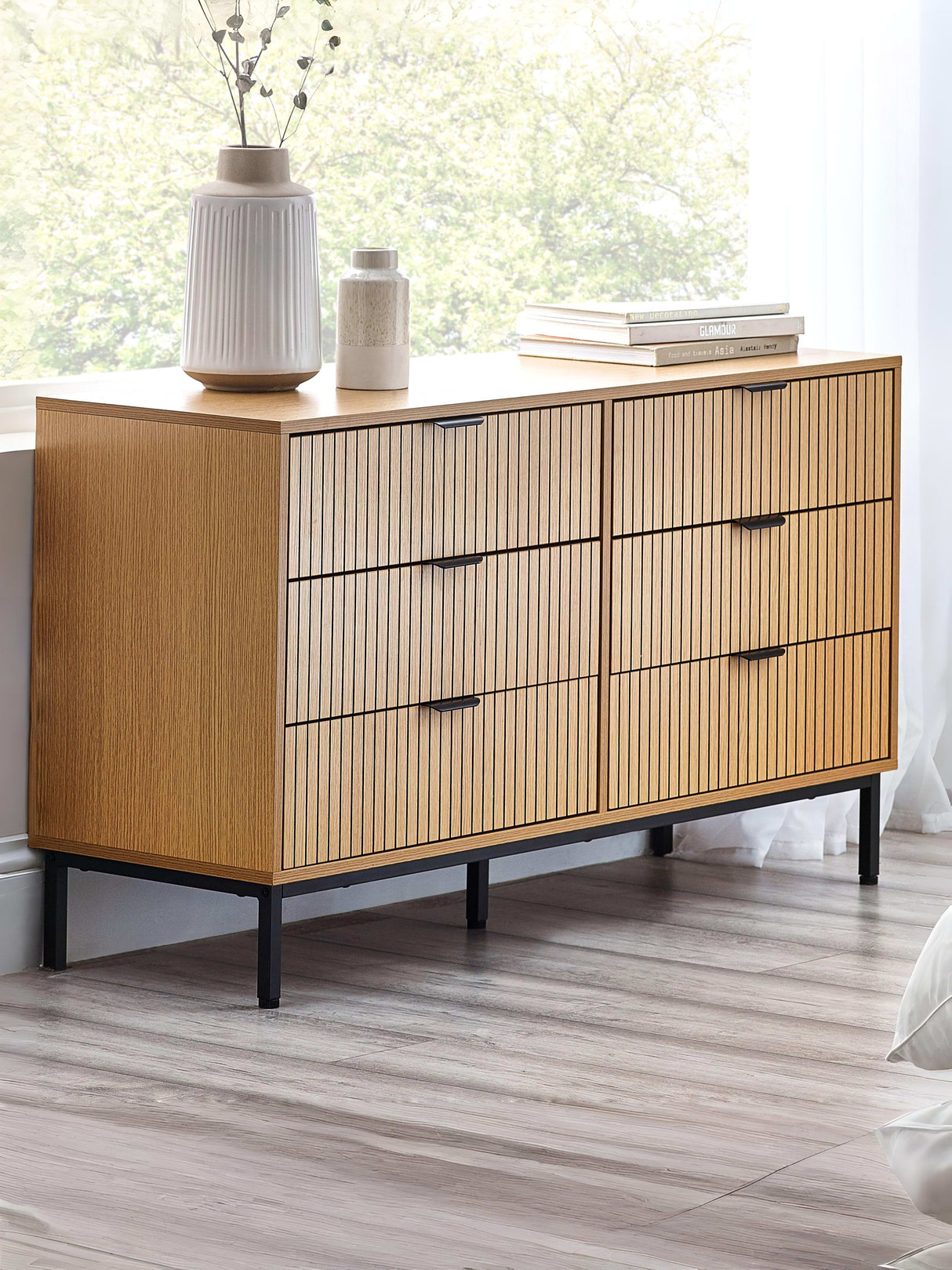Sia Fluted 6 Drawer Chest