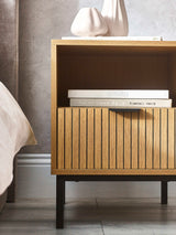 Sia Fluted 1 Drawer Bedside Table with Shelf