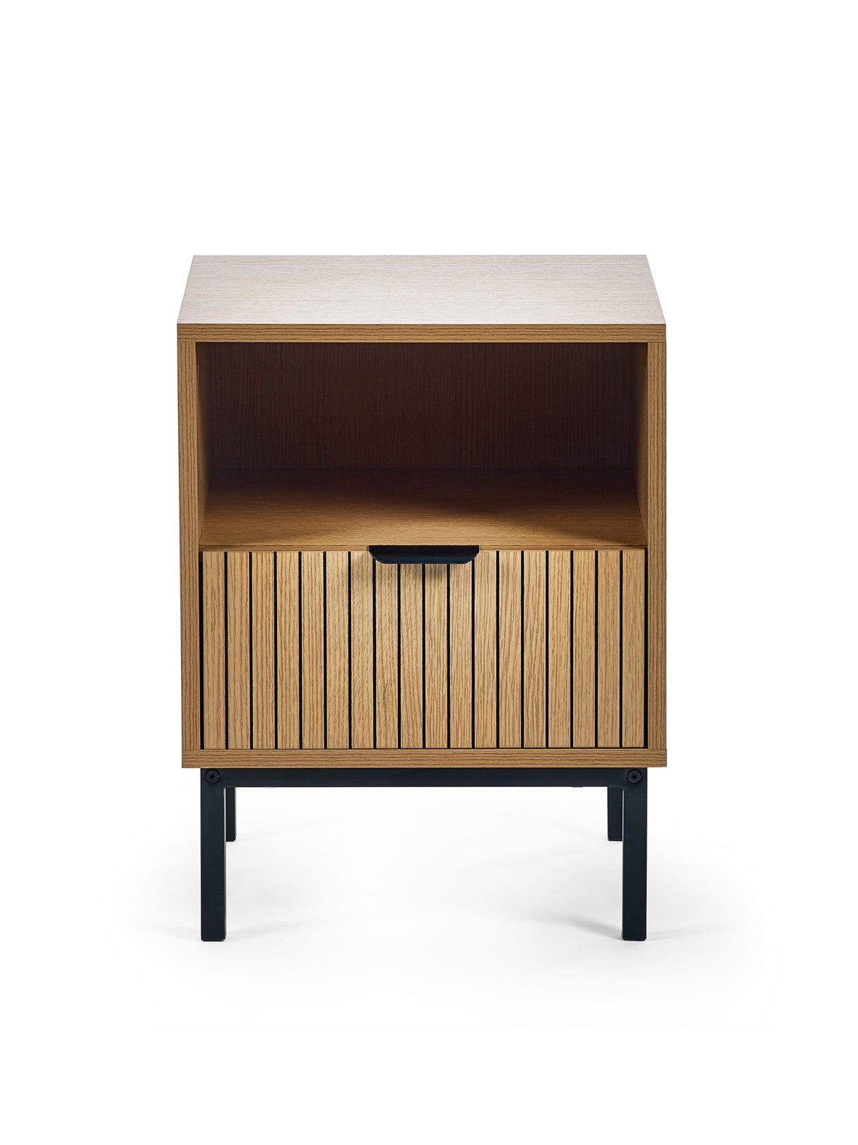 Sia Fluted 1 Drawer Bedside Table with Shelf
