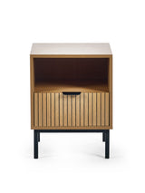 Sia Fluted 1 Drawer Bedside Table with Shelf