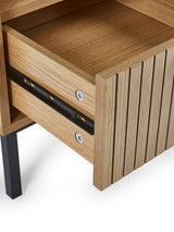 Sia Fluted 1 Drawer Bedside Table with Shelf
