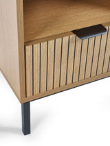 Sia Fluted 1 Drawer Bedside Table with Shelf