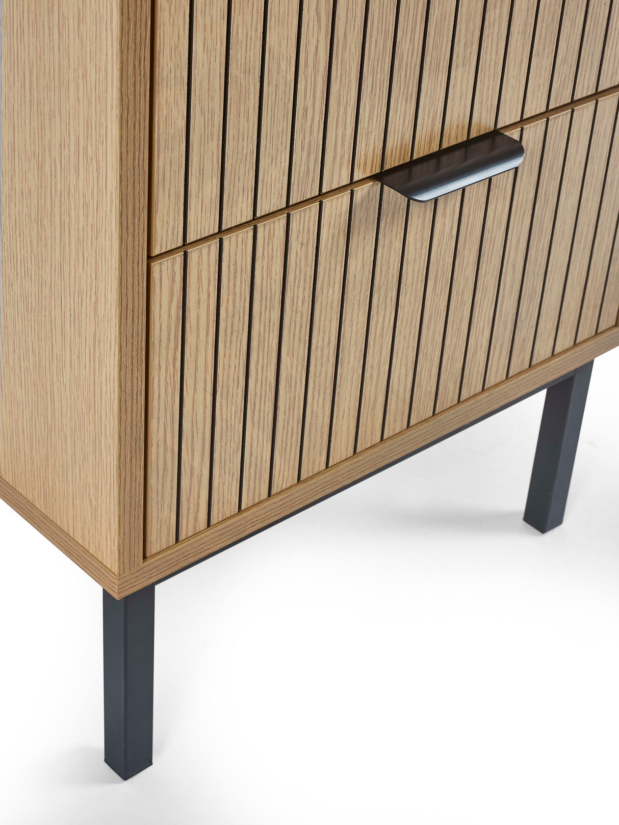 Sia Fluted 2 Drawer Bedside Table
