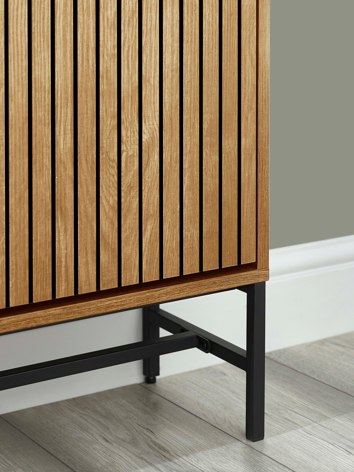 Sia Fluted Shoe Storage Cabinet