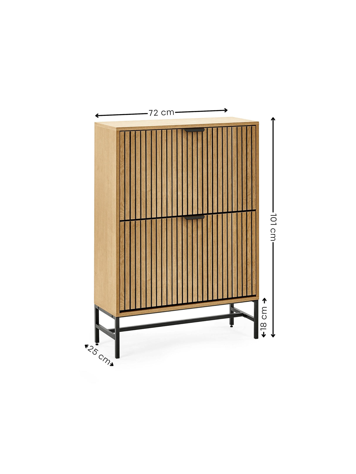 Sia Fluted Shoe Storage Cabinet