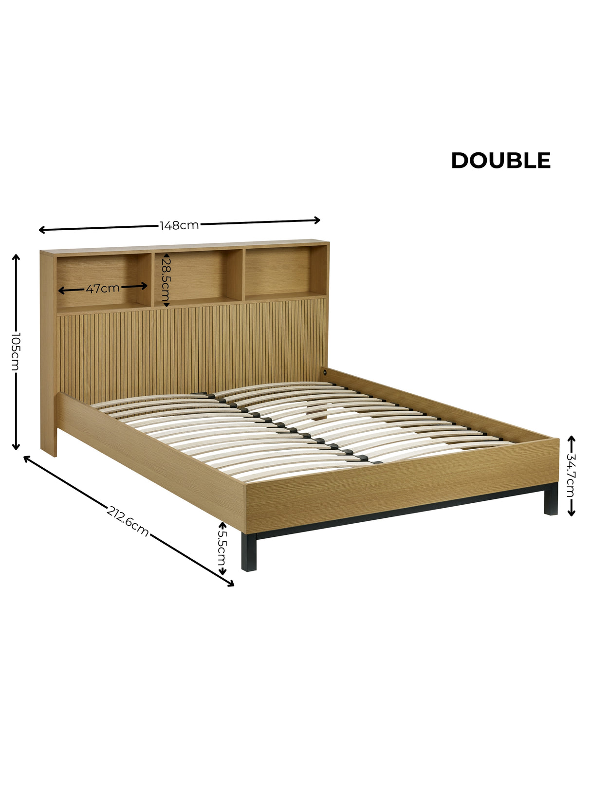 Sia Bookcase Headboard Bed