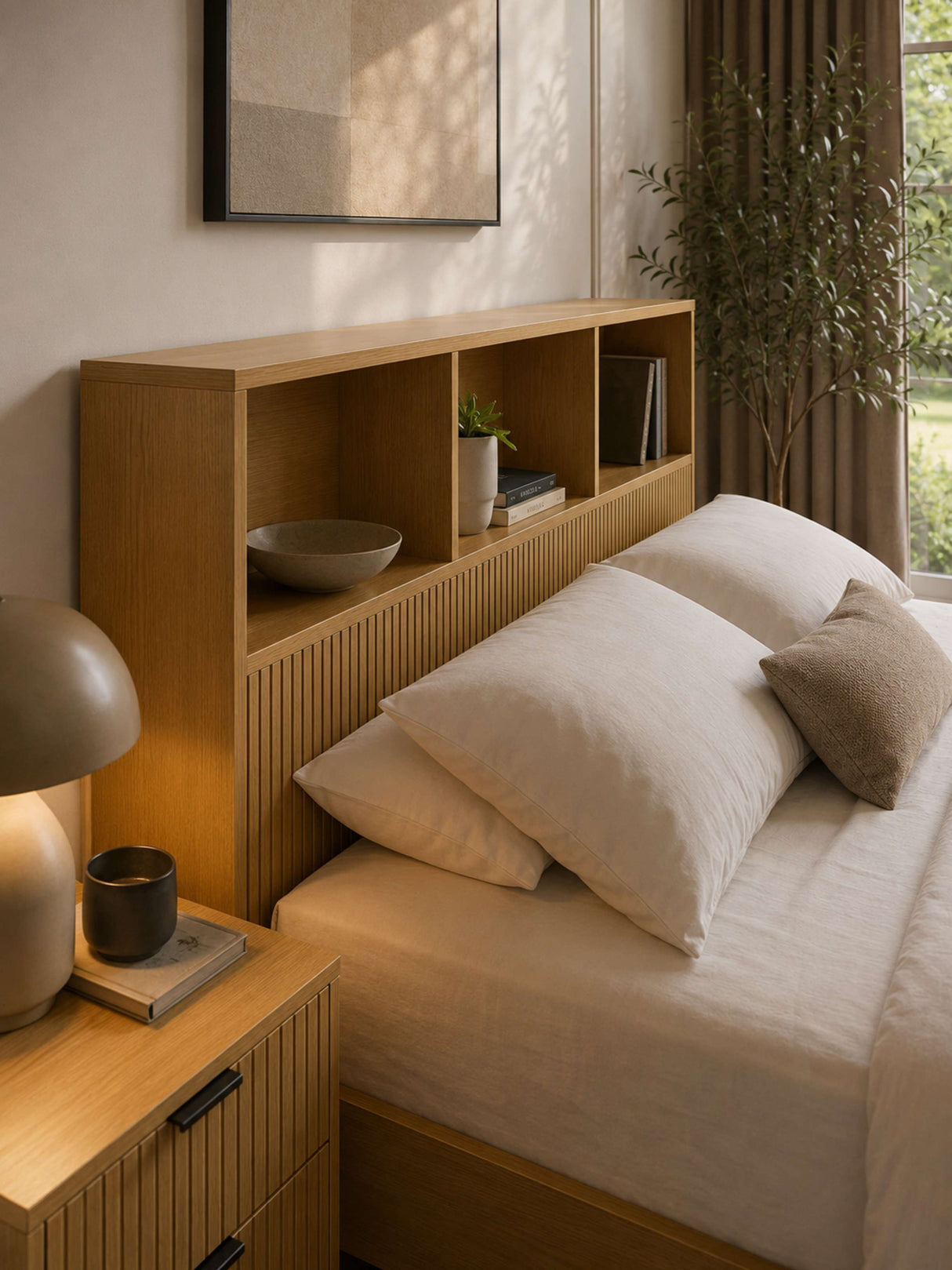 Sia Bookcase Headboard Bed
