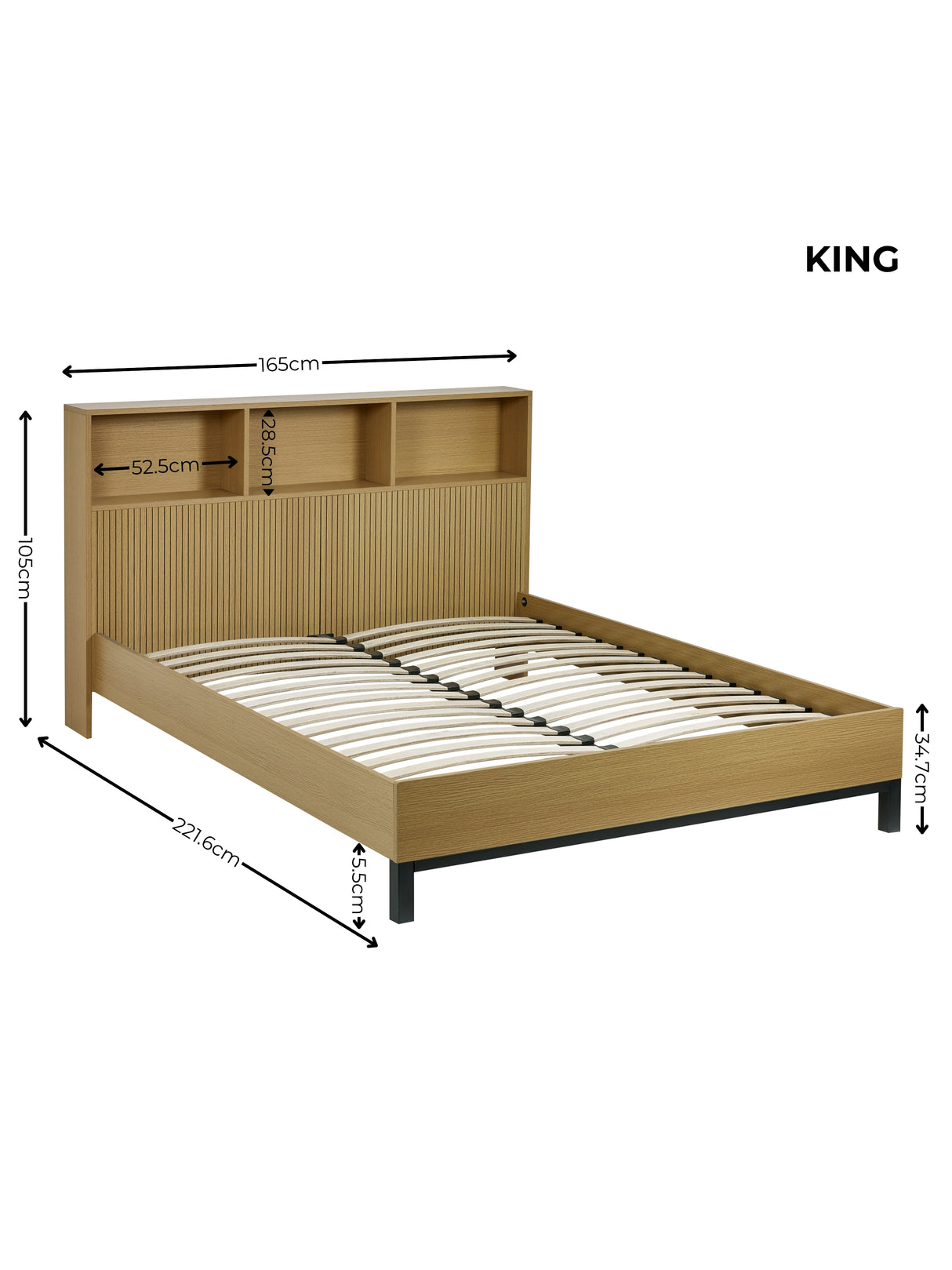 Sia Bookcase Headboard Bed