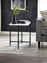 Siena Square Stone Top Side Table