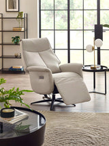 Sofia Upholstered Dual Motor Swivel Recliner Chair