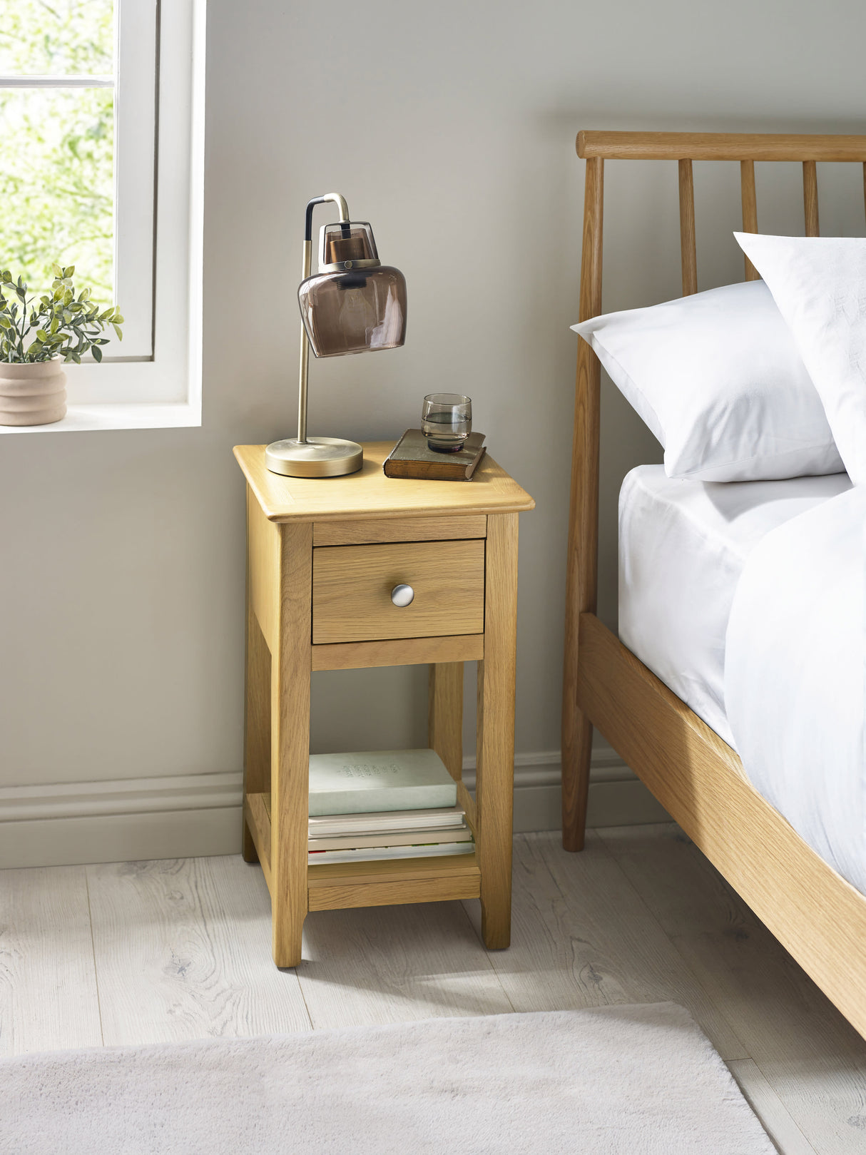 Somerset 1 Drawer Slim Bedside Table