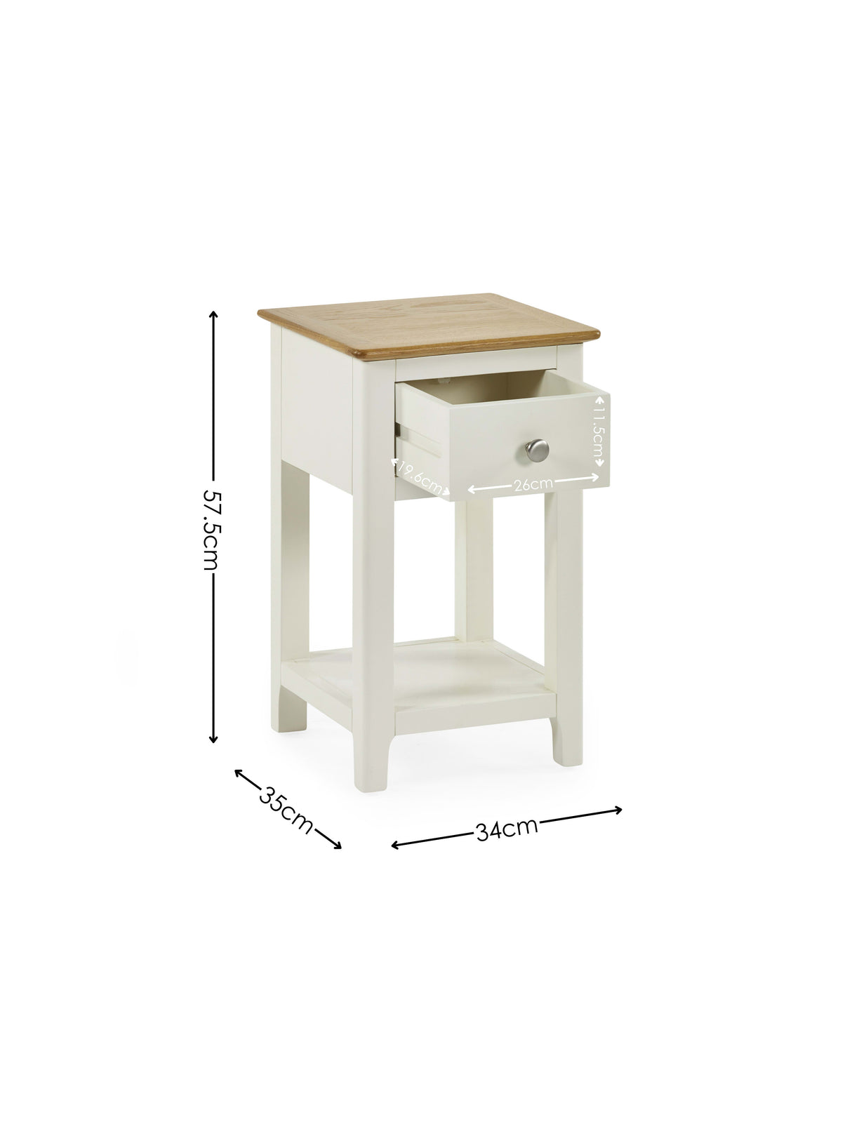 Somerset 1 Drawer Slim Bedside Table