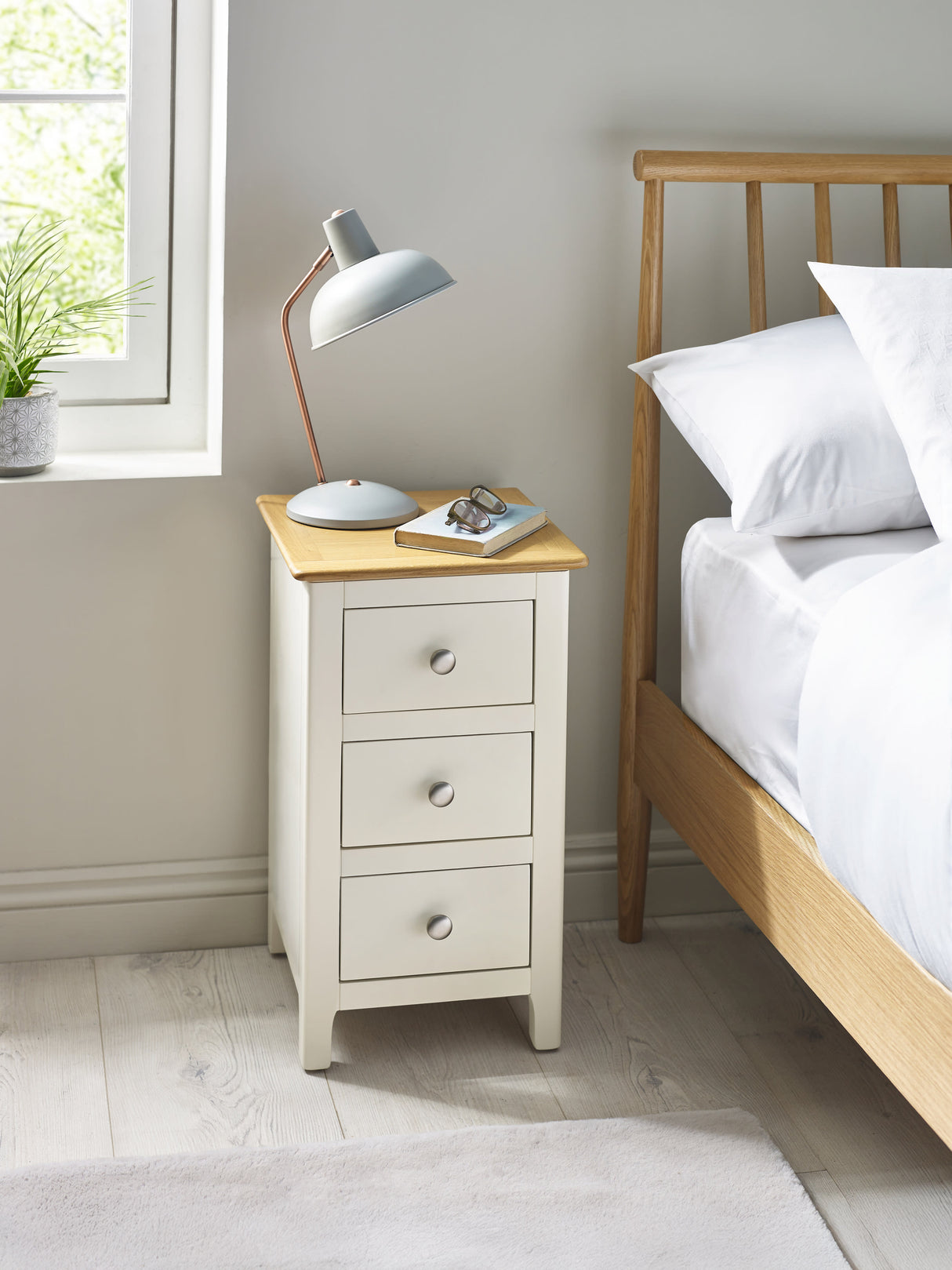Somerset 3 Drawer Slim Bedside Table