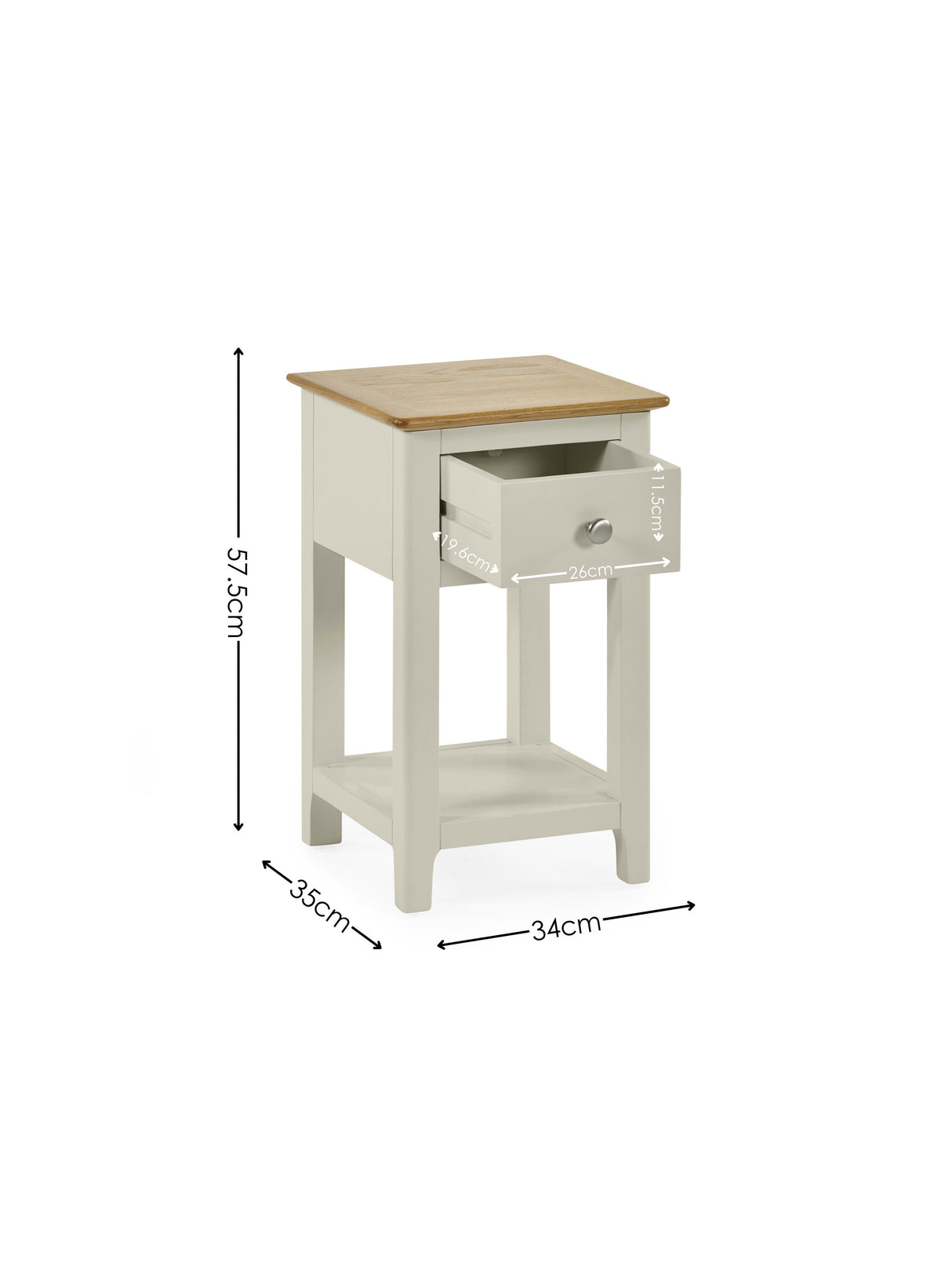Somerset 1 Drawer Slim Bedside Table
