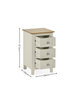 Somerset 3 Drawer Slim Bedside Table