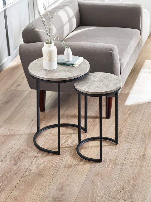 Staten Round Nest of 2 Side Tables