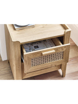 Sydney Rattan Print 2 Drawer Bedside Table