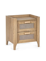 Sydney Rattan Print 2 Drawer Bedside Table