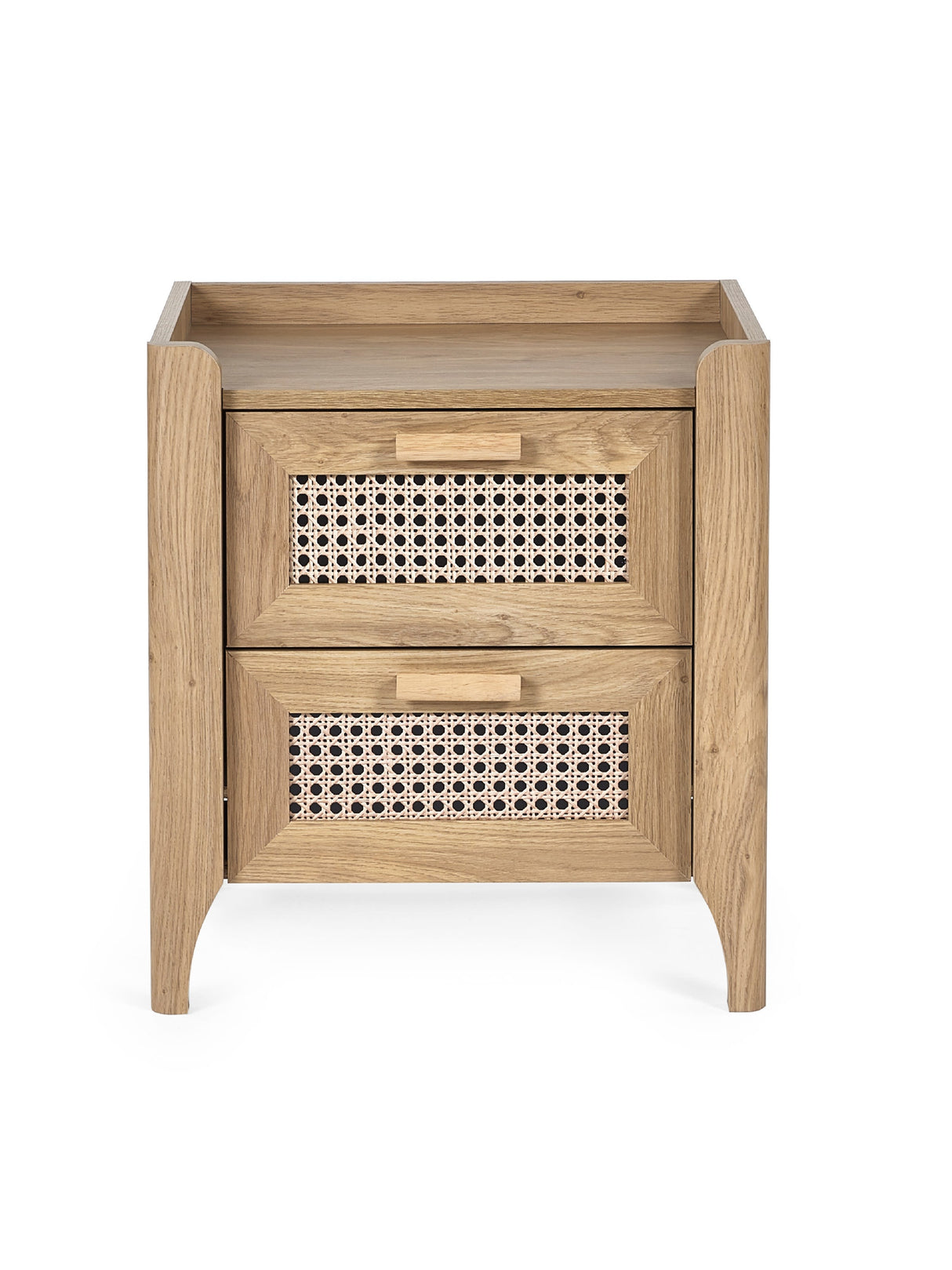 Sydney Rattan Print 2 Drawer Bedside Table