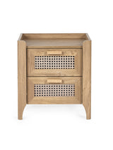 Sydney Rattan Print 2 Drawer Bedside Table