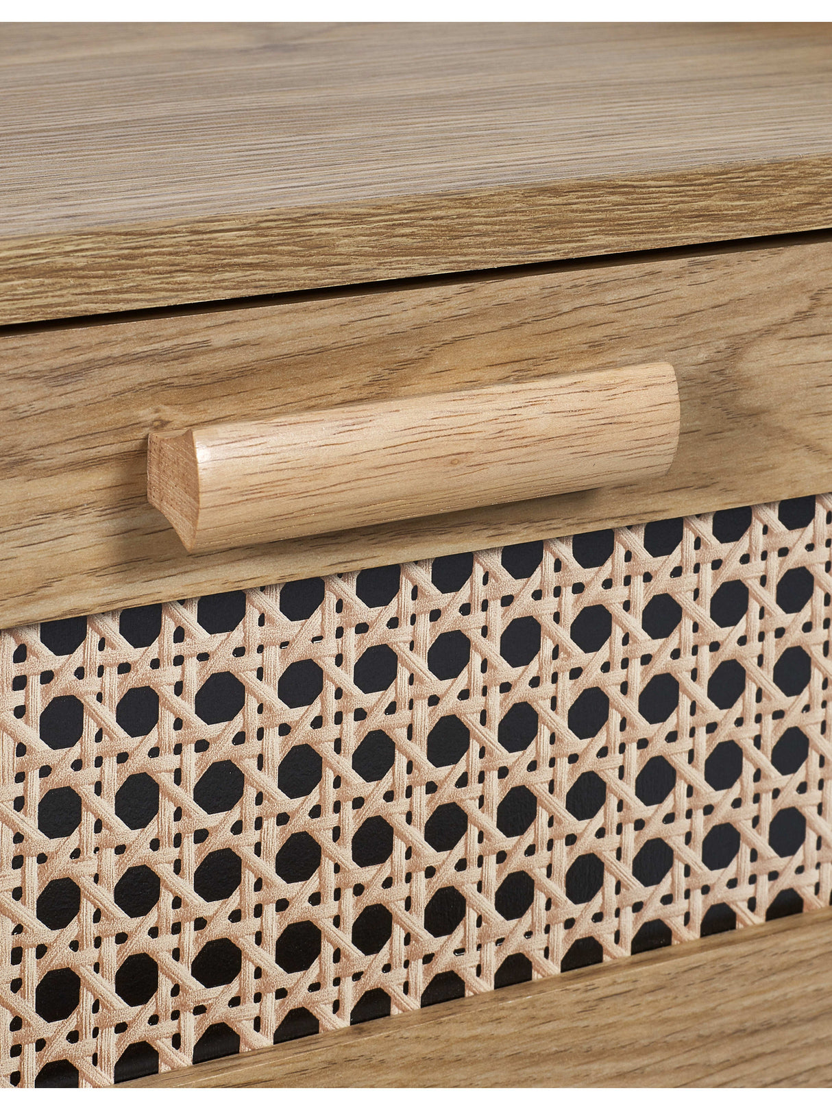 Sydney Rattan Print 2 Drawer Bedside Table