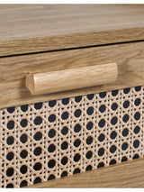 Sydney Rattan Print 2 Drawer Bedside Table