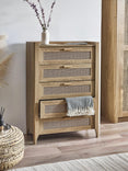 Sydney Rattan Print 5 Drawer Chest