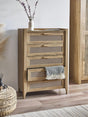 Sydney Rattan Print 5 Drawer Chest
