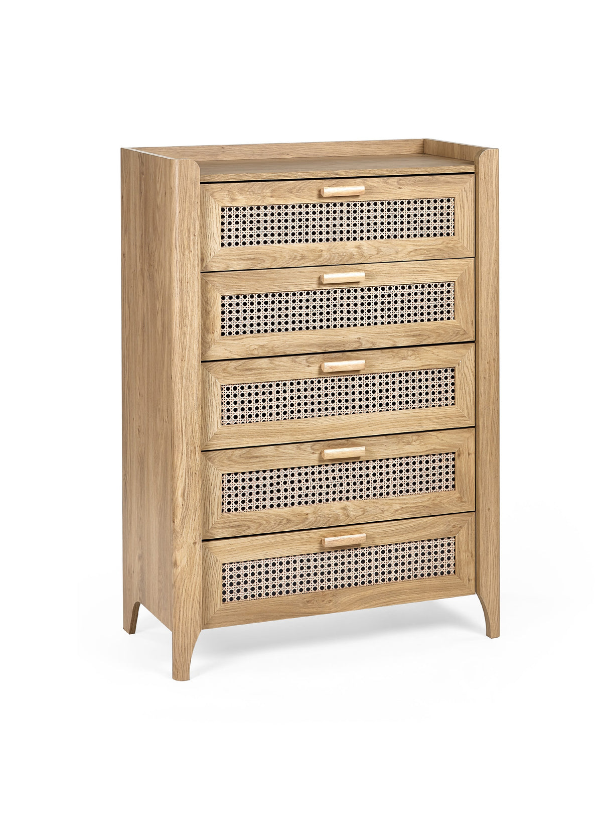 Sydney Rattan Print 5 Drawer Chest
